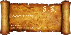 Boros Bercel névjegykártya